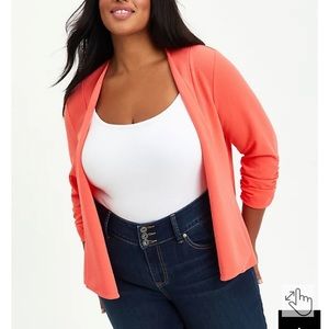 Coral crepe drape knit jacket NWT torrid